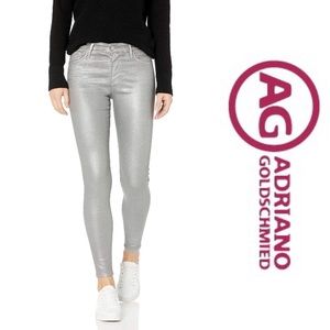 NWT Farrah High-Rise Skinny Fit Silver AG Adriano Goldschmeid